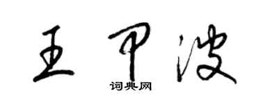 梁錦英王甲波草書個性簽名怎么寫