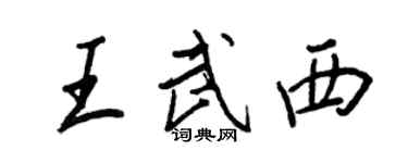 王正良王武西行書個性簽名怎么寫