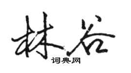 駱恆光林谷行書個性簽名怎么寫