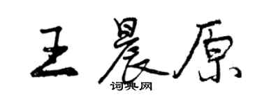 曾慶福王晨原行書個性簽名怎么寫