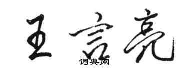 駱恆光王言亮行書個性簽名怎么寫