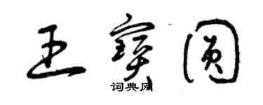 曾慶福王寶圓草書個性簽名怎么寫