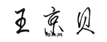 駱恆光王京貝行書個性簽名怎么寫