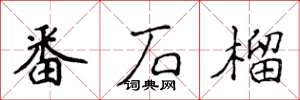 侯登峰番石榴楷書怎么寫