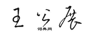 駱恆光王公展草書個性簽名怎么寫