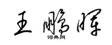 梁錦英王鵬暉草書個性簽名怎么寫