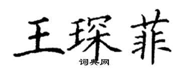 丁謙王琛菲楷書個性簽名怎么寫