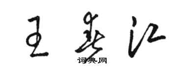 駱恆光王春江草書個性簽名怎么寫