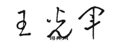駱恆光王光軍草書個性簽名怎么寫
