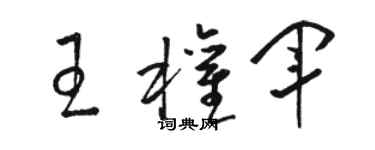 駱恆光王權軍草書個性簽名怎么寫