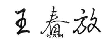 駱恆光王春放行書個性簽名怎么寫