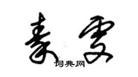 朱錫榮秦雯草書個性簽名怎么寫