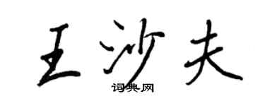 王正良王沙夫行書個性簽名怎么寫