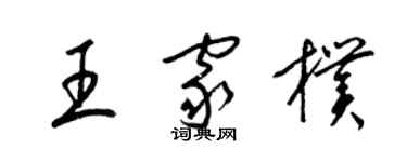 梁錦英王家朴草書個性簽名怎么寫