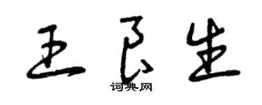 曾慶福王良生草書個性簽名怎么寫
