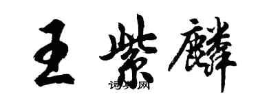 胡問遂王紫麟行書個性簽名怎么寫