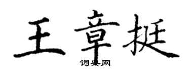 丁謙王章挺楷書個性簽名怎么寫