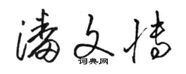 駱恆光潘文博草書個性簽名怎么寫