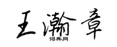 王正良王瀚章行書個性簽名怎么寫