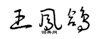 曾慶福王鳳鴿草書個性簽名怎么寫