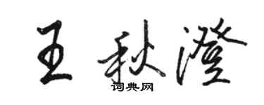 駱恆光王秋澄行書個性簽名怎么寫