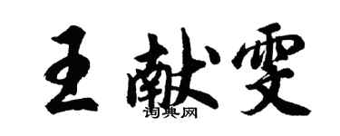 胡問遂王獻雯行書個性簽名怎么寫