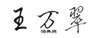 駱恆光王萬翠行書個性簽名怎么寫