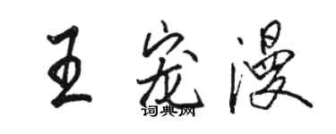 駱恆光王寵漫行書個性簽名怎么寫