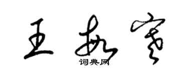 梁錦英王敏寒草書個性簽名怎么寫