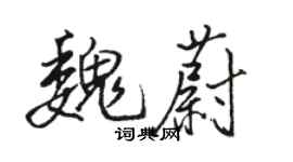 駱恆光魏蔚行書個性簽名怎么寫