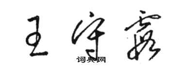 駱恆光王守霞草書個性簽名怎么寫