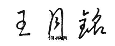 駱恆光王月銘草書個性簽名怎么寫