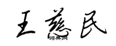 王正良王慈民行書個性簽名怎么寫