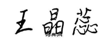 王正良王晶蕊行書個性簽名怎么寫