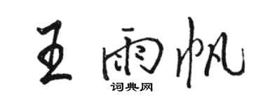 駱恆光王雨帆行書個性簽名怎么寫