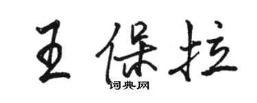 駱恆光王保拉行書個性簽名怎么寫