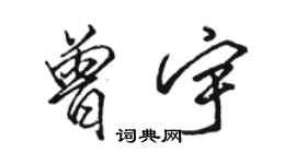 駱恆光曾宇行書個性簽名怎么寫