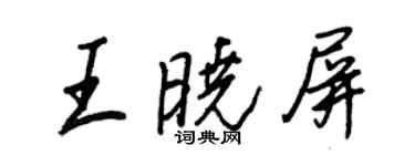 王正良王曉屏行書個性簽名怎么寫