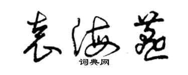 曾慶福袁海燕草書個性簽名怎么寫