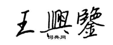 王正良王興鑒行書個性簽名怎么寫