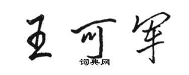 駱恆光王可軍行書個性簽名怎么寫