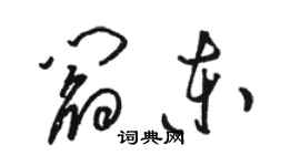 駱恆光閻東草書個性簽名怎么寫