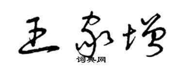 曾慶福王家增草書個性簽名怎么寫