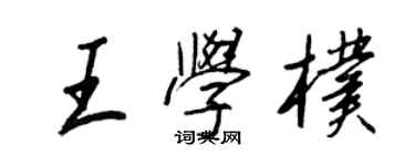 王正良王學朴行書個性簽名怎么寫