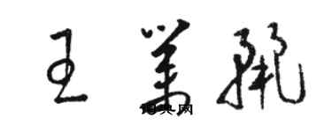 駱恆光王業麗草書個性簽名怎么寫