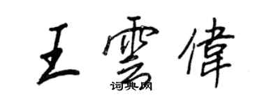 王正良王雲偉行書個性簽名怎么寫