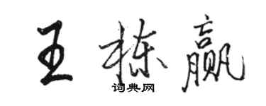 駱恆光王棟贏行書個性簽名怎么寫