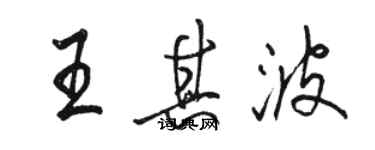 駱恆光王其波行書個性簽名怎么寫