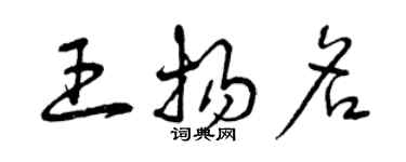 曾慶福王揚名草書個性簽名怎么寫