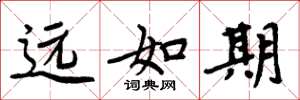 周炳元遠如期楷書怎么寫